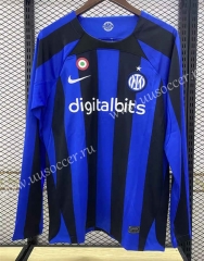 2022-23 Inter Milan Home Blue& Black LS Thailand Soccer Jersey AAA-1876