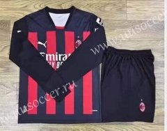 2022-23 AC Milan Home Black &Red LS Soccer Uniform-709