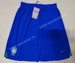 2022-23 Brazil Home Blue Thailand Soccer Shorts AAA