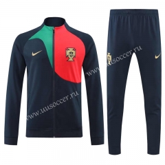 2022-23  Portugal  Dark Blue  Thailand Soccer Jacket Uniform-4627