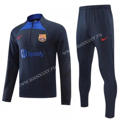 2022-23  Barcelona Royal Blue Thailand Tracksuit Uniform-4627