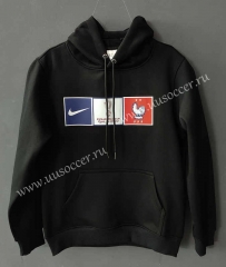 2022-23 France Black Thailand Soccer Tracksuit Top With Hat-LH（different patterns）
