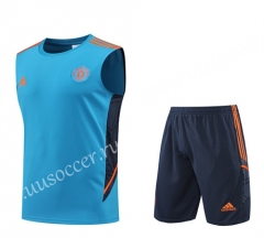 2022-23 Manchester United  Blue Soccer Vest-4627