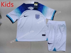 2022-23 England Home White Kids/Youth Soccer Uniform-507