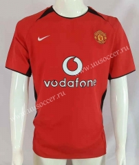 02-04 Retro Version Manchester United  Home Red  Thailand Soccer Jersey AAA-503