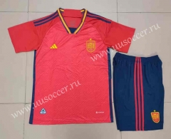 2022-23  Spain Home Red Soccer Uniform-718