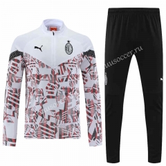 2022-23 AC Milan White& Red  Soccer Tracksuit Uniform-4627