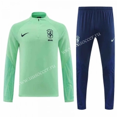 2022-23 Brazil Light Green Thailand Soccer Tracksuit Uniform-4627
