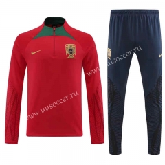 2022-23 Portugal Red Thailand Tracksuit Uniform-4627