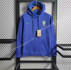 2022-23  Brazil Blue Thailand Tracksuit Top With Hat-LH