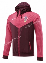 2022-23 Croatia  Pink   Wind Coat With Hat-LH