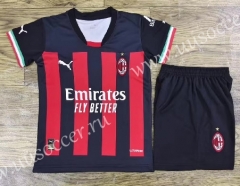 2022-23  AC Milan Home Red&White Youth/Kids Soccer Uniform-709