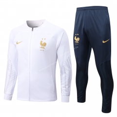 2022-23 France White Thailand Soccer Jacket Uniform-815