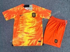 2022-23  Netherlands Home Orange Soccer Uniform-6748