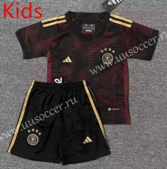 2022-23  Germany Away Red&Black kids Soccer Uniform-0973