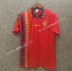 1994 Retro Spain Home Red Thailand Soccer Jersey AAA