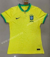 2022-23  Brazil Home Yellow Female Thailand Soccer Jersey-HR