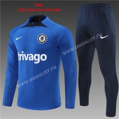 2022-23 Chelsea Blue  Kids/Youth Soccer Tracksuit