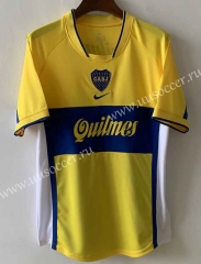 Retro Version 2001 Boca Juniors Away Yellow  Thailand Soccer Jersey-9171