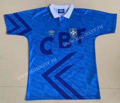 1992Brazil Away  Blue Thailand Soccer Jersey AAA-9171