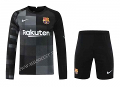2022-23 Barcelona Goalkeeper Black  LS Thailand Soccer Uniform-418