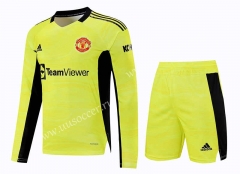 2022-23 Manchester United Goalkeeper Yellow   Thailand LS Soccer Uniform-418