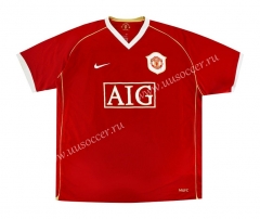 06-07 Retro Version Manchester United Home Red  Thailand Soccer Jersey AAA