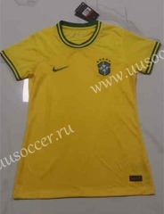 2022-23  Brazil Home Yellow  Female Thailand Soccer Jersey-4553
