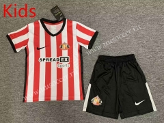 2022-23 Sunderland Home Red&White kids Soccer Uniform-3162