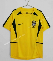 2002 Brazil Home Yellow Thailand Soccer Jersey AAA-c1046