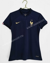 2022-23  France  Home Royal Blue Female Thailand Soccer Jersey-c1046