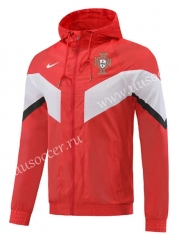 2022-23  Portugal  Red Soccer Jacket Top With Hat-LH