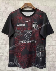 2022-23Toulouse Red & Black Rugby Shirt