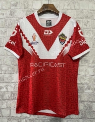 （S-5xl）2022-23 World Cup Tonga Home Red Rugby Shirt