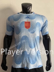 Player version 2022-23 Spain Away White&Blue Thailand Soccer Jersey AAA-4691