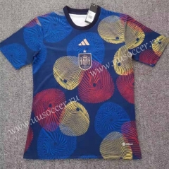 22-23 Spain Red&Yellow& Blue Thailand Soccer Training Jersey-2282