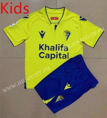 2022-23 Cádiz CF Home Yellow  kids  Soccer Uniform-AY