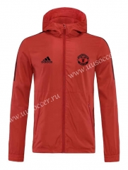 2022-23 Manchester United Red Wind Coat With Hat-4691