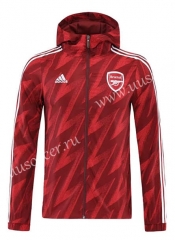 2022-23 Arsenal Red Wind Coat With Hat -4691