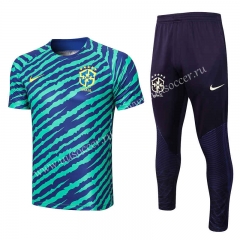 2022-23 Brazil Green Shorts-Sleeve Thailand Soccer Tracksuit Uniform-815