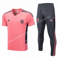 2022-23 Brazil SC Internacional Pink  Shorts-Sleeve Thailand Soccer Tracksuit Uniform-815