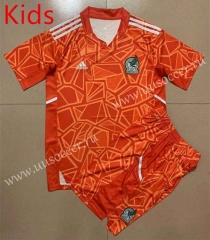 2022-23 Mexico Goalkeeper Red kids Soccer Uniform-AY