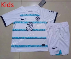 2022-23 Correct Version  Chelsea AwayWhite&Blue Kid/Youth Soccer Uniform-507