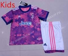 2022-23  Juventus 2nd Away Pink  kids Soccer Uniform-507