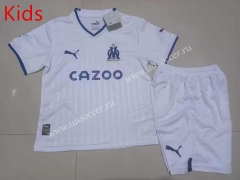 2022-23 Olympique de Marseille Home White kids Soccer Uniform-507