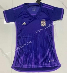 2022-23 Argentina Away Purple Female Thailand Soccer Jersey-HR