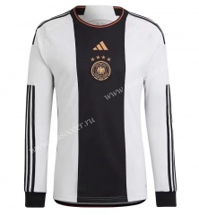 (s-5xl)2022-23  Germany Home White&black Thailand LS Soccer Jersey AAA