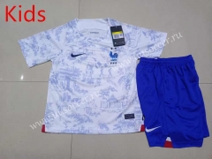 2022-23 France Away White Kid/Youth Soccer Uniform-507
