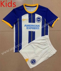 2022-23 Brighton & Hove Albion Home Blue&White Youth/Kids Soccer Uniform-AY