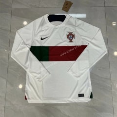 2022-23 Portugal Away White LS Thailand Soccer Jersey AAA